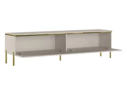 Móvel De Tv|Vente-unique Móvel de TV contemporâneo com 2 portas e dourado - VUKIA Bege