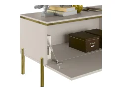 Móvel De Tv|Vente-unique Móvel de TV contemporâneo com 2 portas e dourado - VUKIA Bege