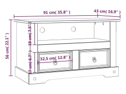 Móvel De Tv|vidaxl Móvel de TV Corona Range em pinho mexicano 91x43x56 cm Castanho
