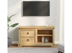 Móvel De Tv* Móvel de TV Corona 100x40x52 cm madeira de pinho maciça PT168098 Castanho