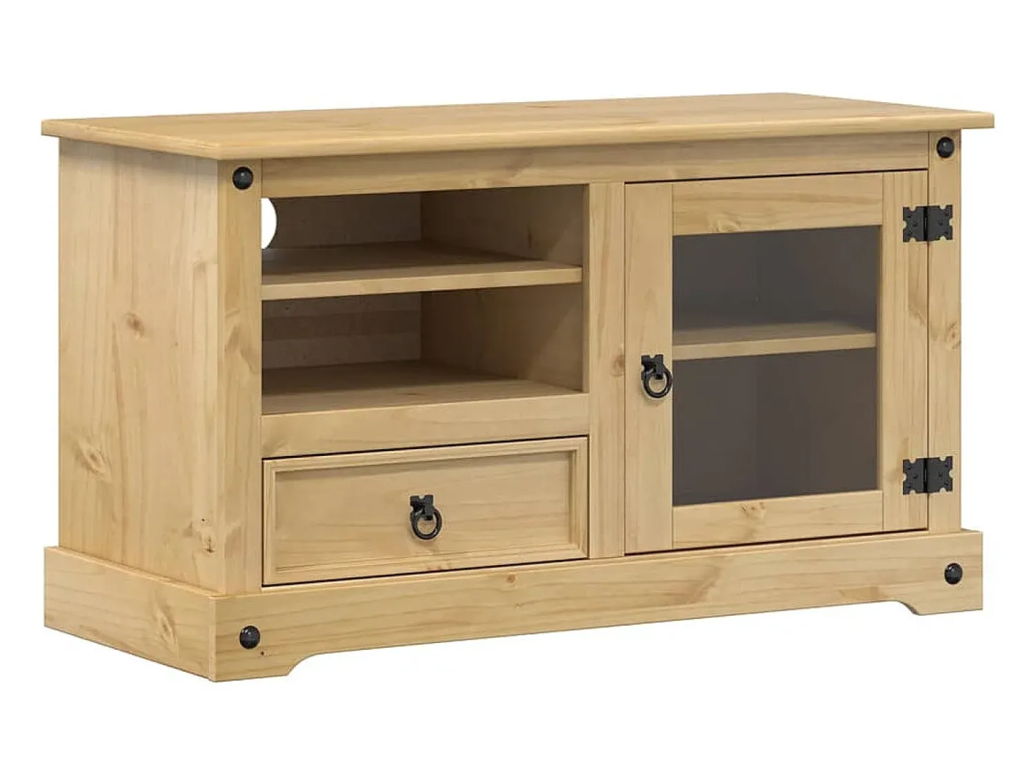 Móvel De Tv| Móvel de TV Corona 100x45x58 cm madeira de pinho maciça PT829183 Castanho