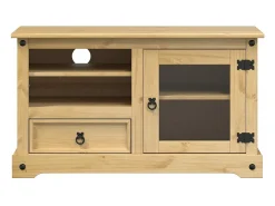 Móvel De Tv| Móvel de TV Corona 100x45x58 cm madeira de pinho maciça PT829183 Castanho