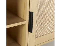 Discount VS Venta-stock Móvel de TV Cruz 2 Portas Cor Carvalho com vime Natural, 120 cm Castanho