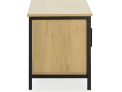 Discount VS Venta-stock Móvel de TV Cruz 2 Portas Cor Carvalho com vime Natural, 120 cm Castanho