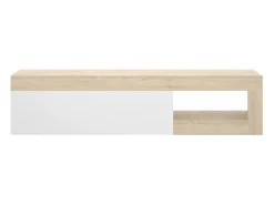 Móvel De Tv*Dmora Móvel de TV Dadl, Aparador baixo da sala, Aparador da sala para televisão, 204x42h48 cm, Carvalho e Branco Castanho