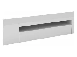 Discount Dmora Móvel de TV Dafrim, Aparador baixo de sala com 3 portas, base de móvel de TV, 100% Fabricado na Itália, 200x40h37 cm, brilhante Branco