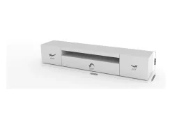 Móvel De Tv*Dmora Móvel de TV Dafrim, Aparador baixo de sala com 3 portas, base de móvel de TV, 100% Fabricado em Itália, 200x40h37 cm, brilhante, com luz LED Branco