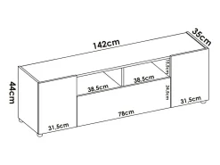 Móvel De Tv|Dmora Móvel de TV Dcotal, Aparador baixo da sala, Aparador da sala para televisão, 142x35h44 cm, e Carvalho Nó Branco