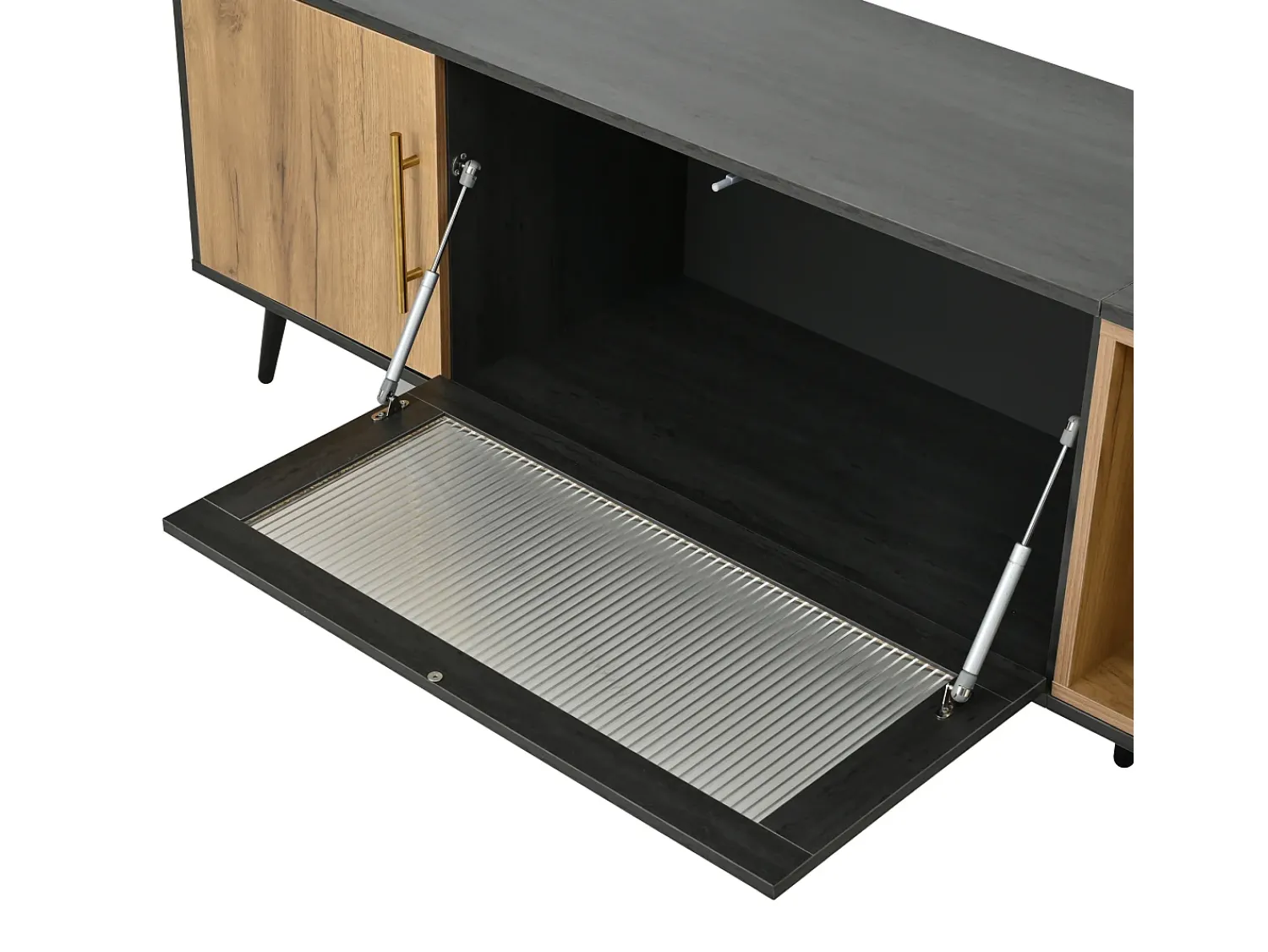 ModernLuxe Móvel de TV de 200 cm - adequado para TV de 90" - com grande espaço de arrumação - Cinza^ Móvel De Tv