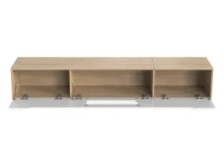 ModernLuxe Móvel de TV de 180 cm com luz LED que muda de cor - 3 compartimentos grandes -^ Móvel De Tv