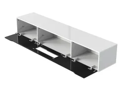 Móvel De Tv*ModernLuxe Móvel de TV de 180 cm com luz LED que muda de cor - 3 compartimentos grandes - Preto