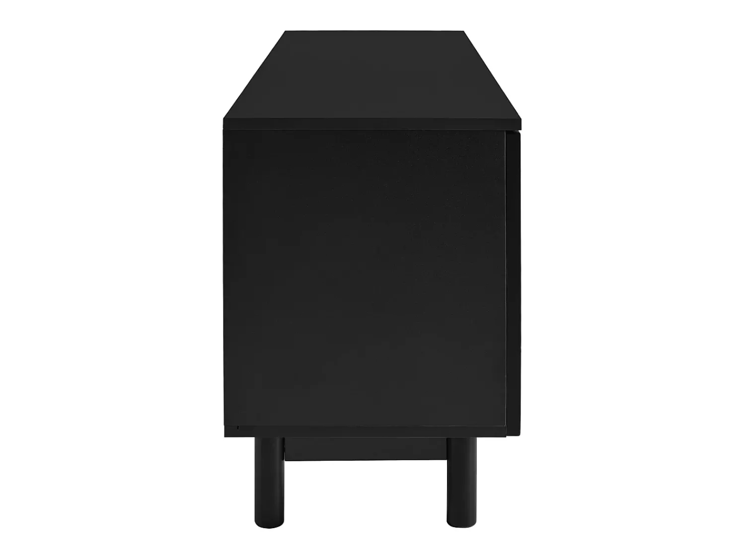 Móvel de TV de 175 cm, Móvel de TV com 4 portas sem puxadores e prateleiras ajustáveis, Preto