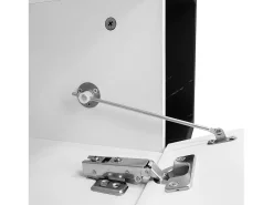 Móvel De Tv|ModernLuxe Móvel de TV de comprimento ajustável (140-260 cm) - 3 portas retráteis - aspeto de mármore preto - e Preto Branco