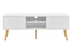 Móvel De Tv*Mobikasa Móvel de TV de design com banco PVC 120 cm branco com efeito carvalho 03_0005861 Bege