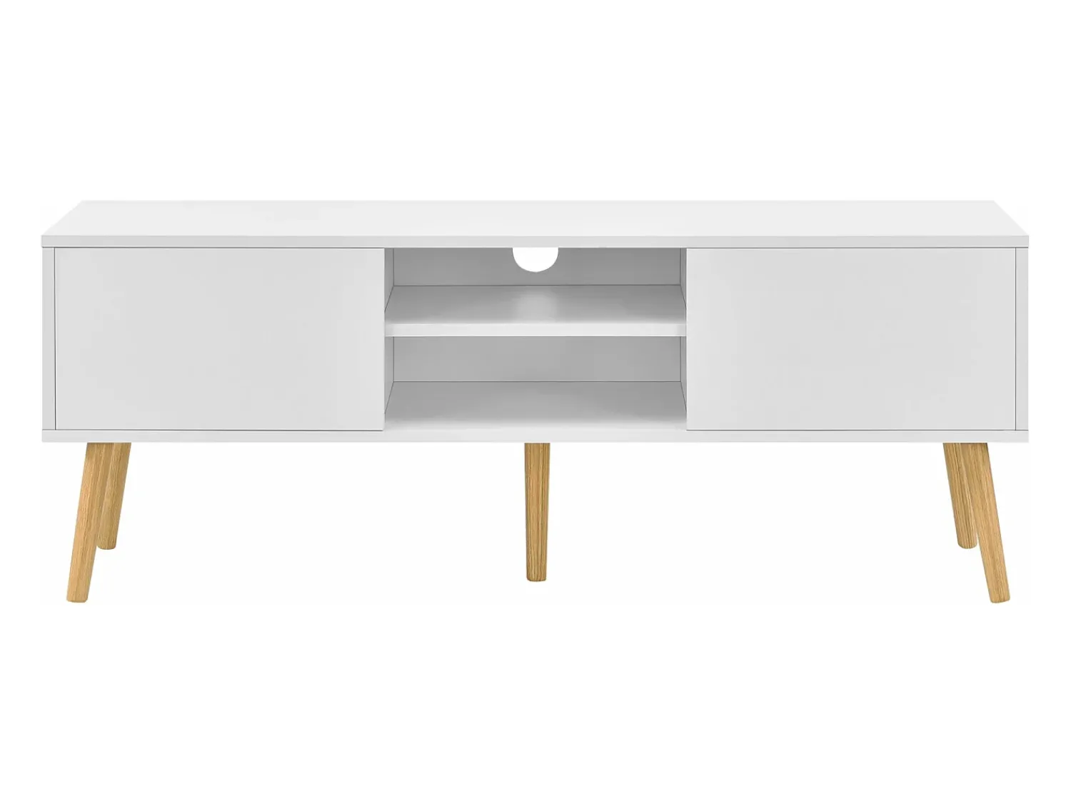 Móvel De Tv*Mobikasa Móvel de TV de design com banco PVC 120 cm branco com efeito carvalho 03_0005861 Bege