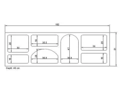 Móvel De Tv*Vente-unique Móvel de TV de design com 7 prateleiras - Cor: - LUELA Branco