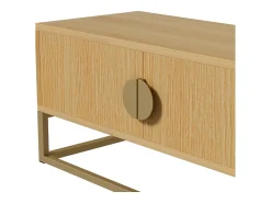 Outlet Móvel de TV de madeira com 4 portas, puxadores semicirculares, unidade de armazenamento moderna para sala de estar Natural claro