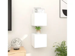 Best Móvel de TV de parede 2 pcs 30,5x30x30 cm PT132117 Branco