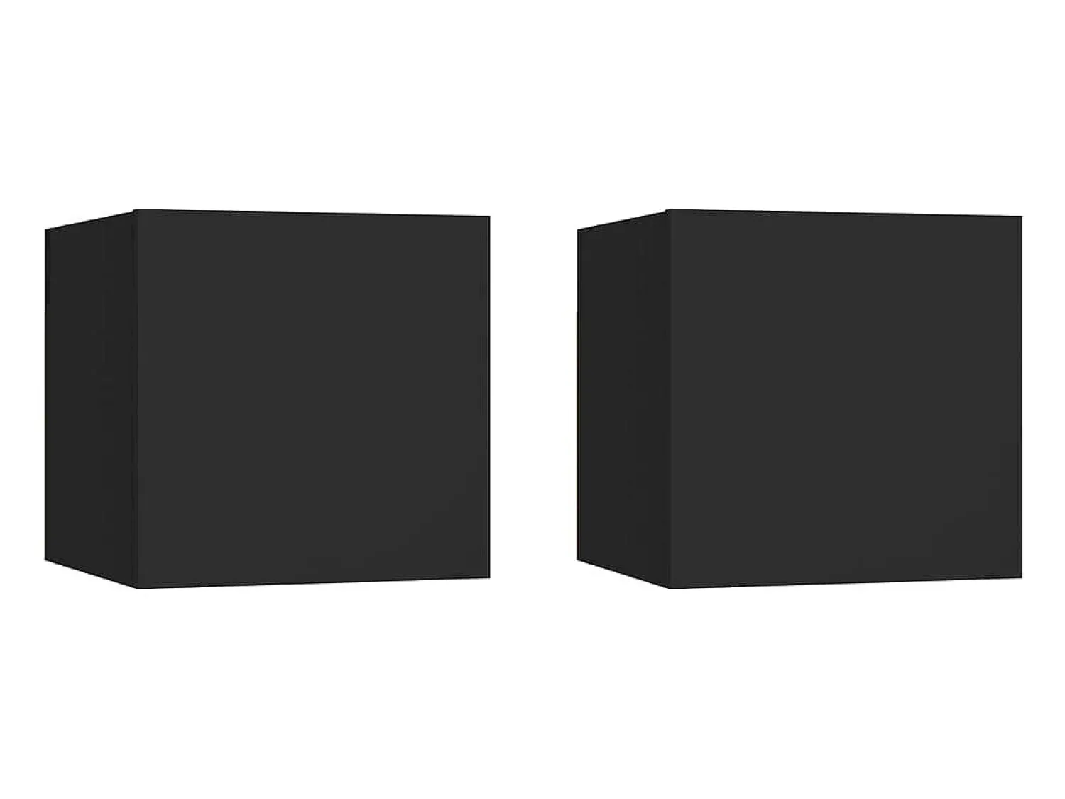Móvel De Tv| Móvel de TV de parede 2 pcs 30,5x30x30 cm PT903654 Preto