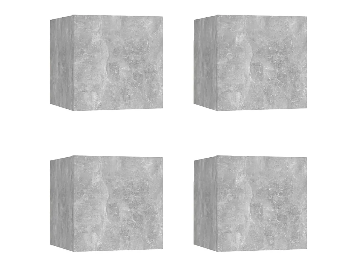 Móvel De Tv* Móvel de TV de parede 4 pcs 30,5x30x30 cm cimento PT196113 Cinzento