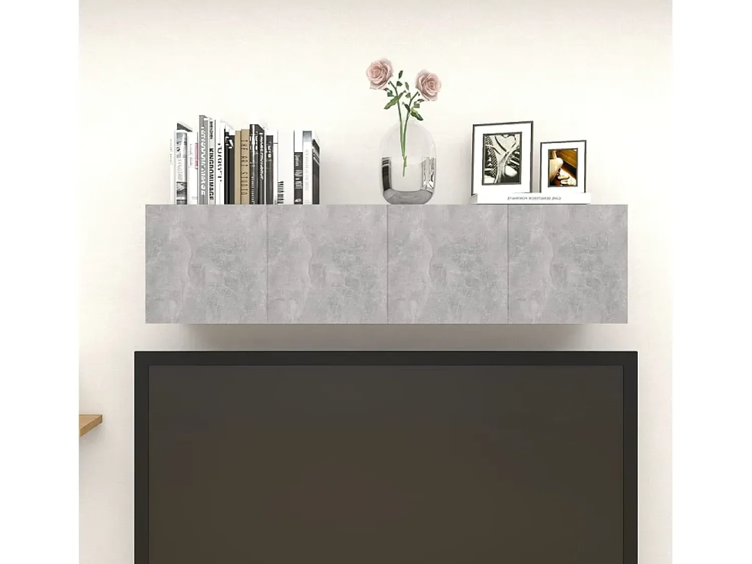 Móvel De Tv* Móvel de TV de parede 4 pcs 30,5x30x30 cm cimento PT196113 Cinzento
