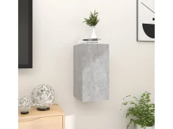 Móvel De Tv| Móvel de TV de parede 2 pcs 30,5x30x30 cm cimento PT126137 Cinzento