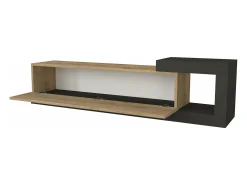 Online Helloshop26 Móvel de TV de parede com design moderno 150 x 30 x 39 cm efeito carvalho antracite 03_0007800 Bege