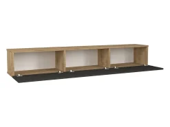 Móvel De Tv*Vente-unique Móvel de TV de parede com 3 portas - Antracite e Natural Claro - VIKILA Cinza antracite / Natural claro