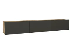 Móvel De Tv*Vente-unique Móvel de TV de parede com 3 portas - Antracite e Natural Claro - VIKILA Cinza antracite / Natural claro