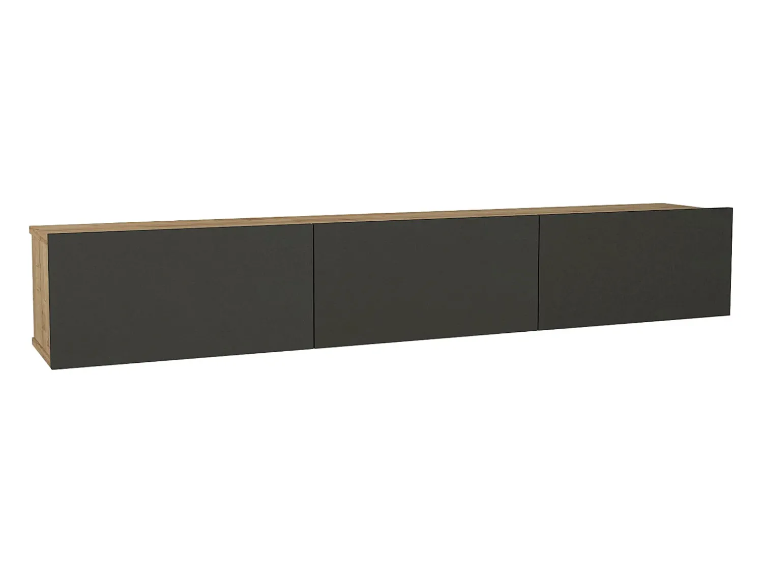 Móvel De Tv*Vente-unique Móvel de TV de parede com 3 portas - Antracite e Natural Claro - VIKILA Cinza antracite / Natural claro