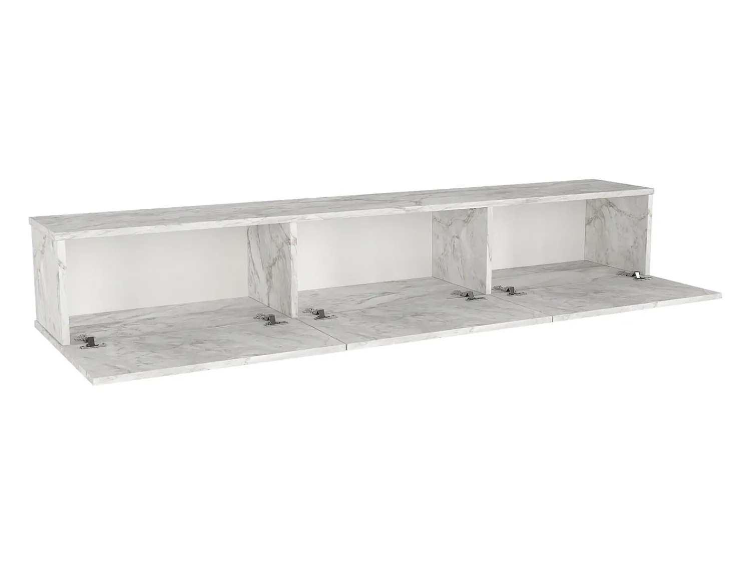 Móvel De Tv*Vente-unique Móvel de TV de parede com 3 portas - Efeito mármore - VIKILA Branco