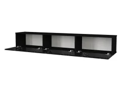 Sale Vente-unique Móvel de TV de parede com 3 portas - Cor: Efeito mármore - VIKILA Preto