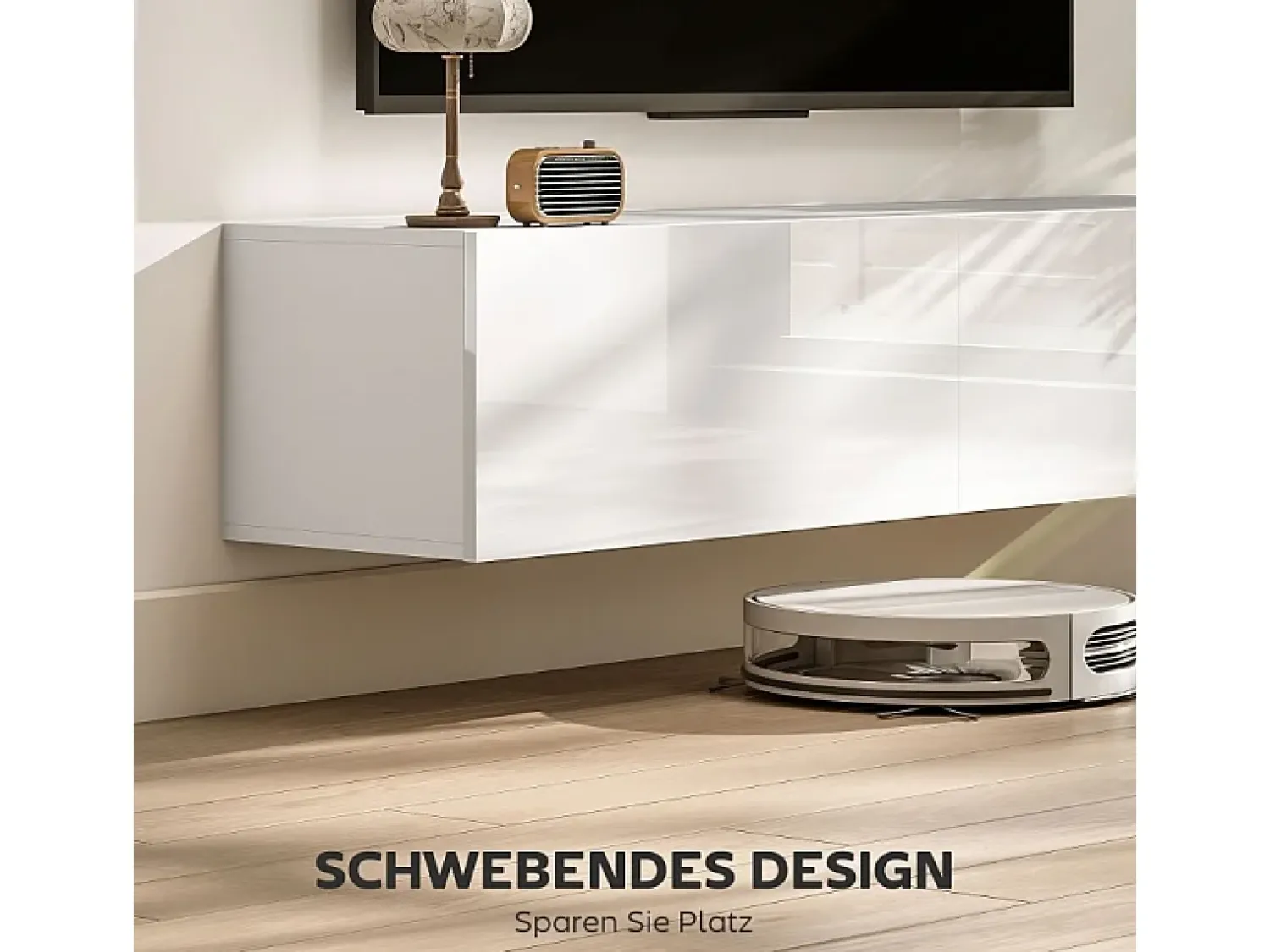 Móvel de TV de parede com 2 portas, rack para TV para sala de estar ou quarto,^ Móvel De Tv