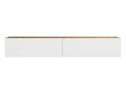 Vente-unique Móvel de TV de parede com 2 portas - Branco e natural - AUBEPINA^ Móvel De Tv