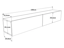 Vente-unique Móvel de TV de parede com 2 portas - Branco e natural - AUBEPINA^ Móvel De Tv