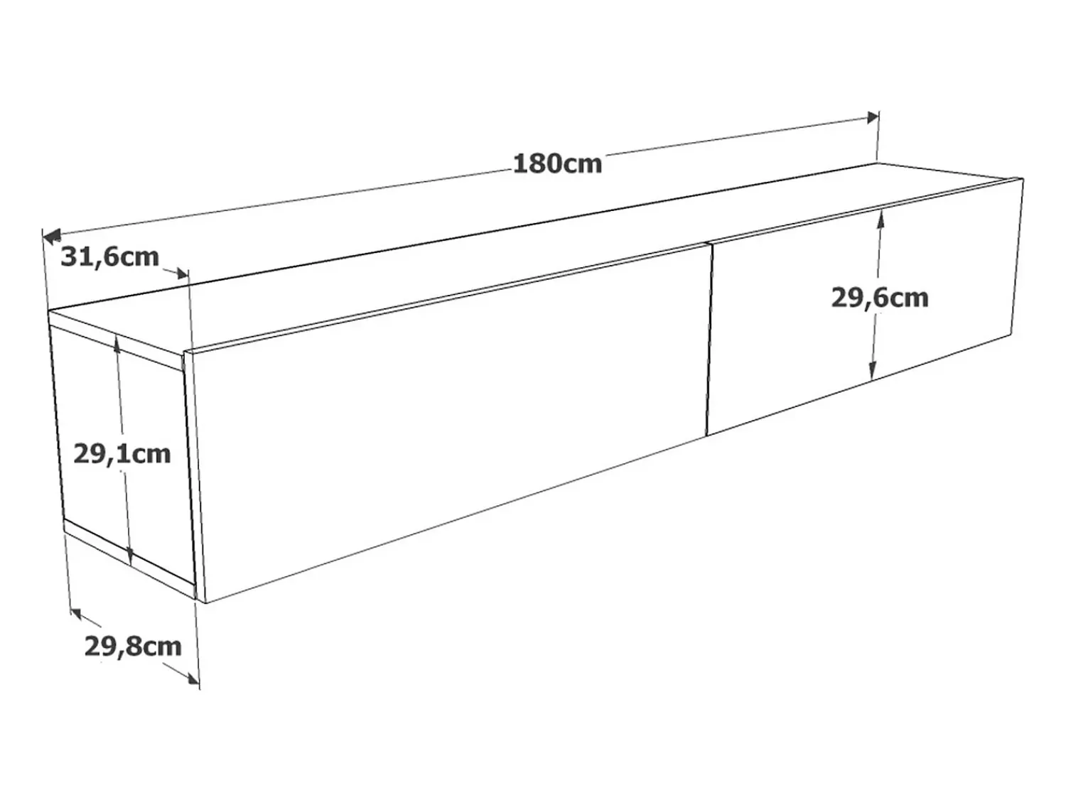 Vente-unique Móvel de TV de parede com 2 portas - Branco e natural - AUBEPINA^ Móvel De Tv