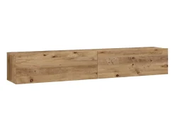 Vente-unique Móvel de TV de parede com 2 portas - Luz natural - AUBEPINA Natural claro