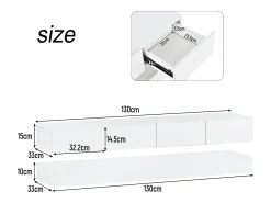 Móvel De Tv|Hauss Spole Móvel de TV de parede em MDF com iluminação LED e 4 gavetas - Acabamento em brilhante Branco