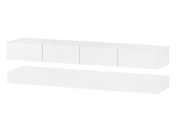 Móvel De Tv|Hauss Spole Móvel de TV de parede em MDF com iluminação LED e 4 gavetas - Acabamento em brilhante Branco