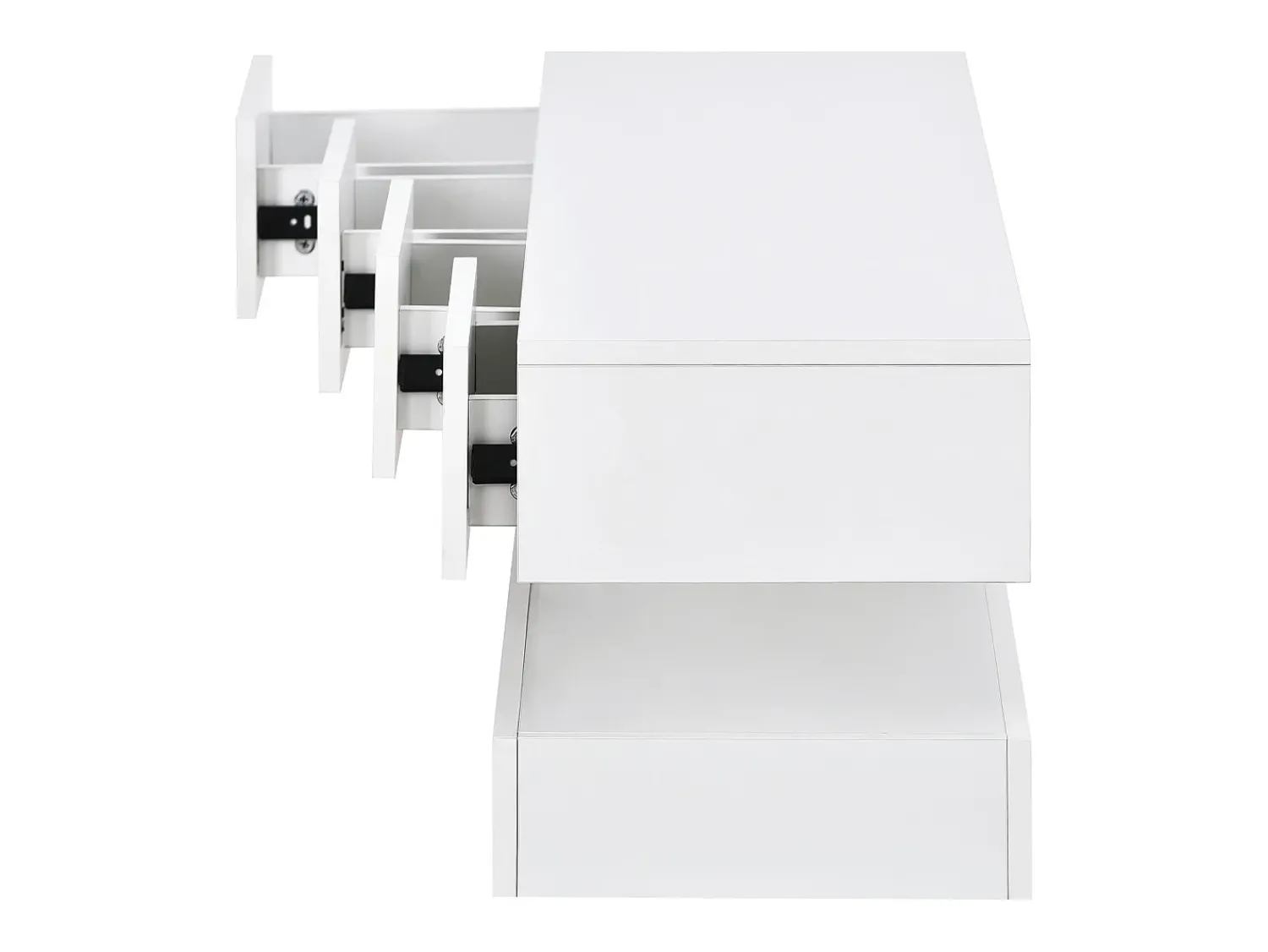 Móvel De Tv|Hauss Spole Móvel de TV de parede em MDF com iluminação LED e 4 gavetas - Acabamento em brilhante Branco