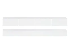 Móvel De Tv|Hauss Spole Móvel de TV de parede em MDF com iluminação LED e 4 gavetas - Acabamento em brilhante Branco