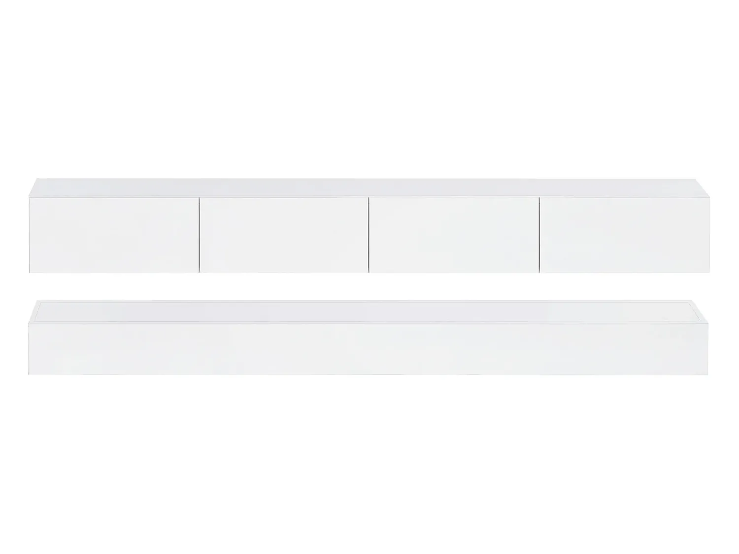 Móvel De Tv|Hauss Spole Móvel de TV de parede em MDF com iluminação LED e 4 gavetas - Acabamento em brilhante Branco