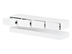 Móvel De Tv|Hauss Spole Móvel de TV de parede em MDF com iluminação LED e 4 gavetas - Acabamento em brilhante Branco