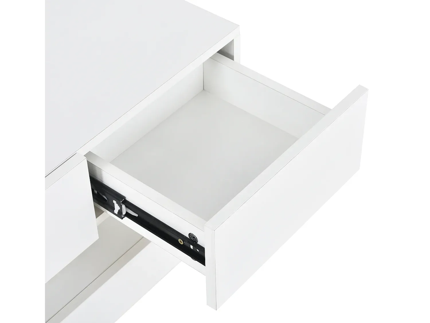Móvel De Tv|Hauss Spole Móvel de TV de parede em MDF com iluminação LED e 4 gavetas - Acabamento em brilhante Branco