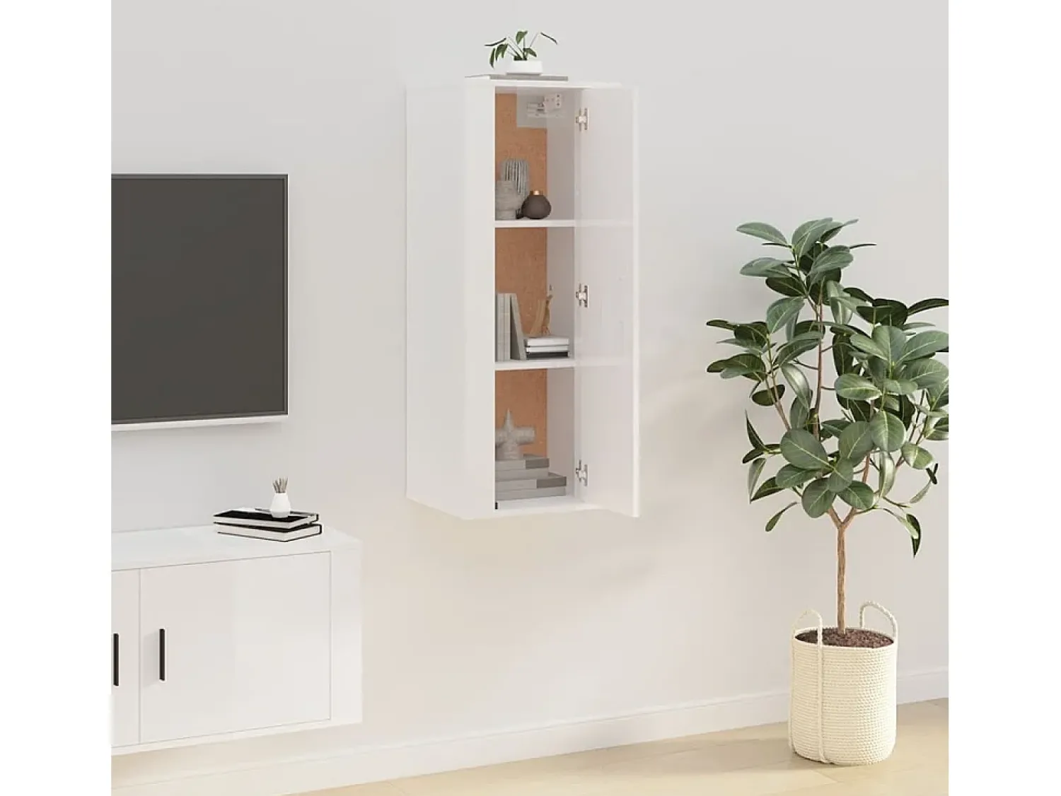 Móvel de TV de parede 40x34,5x100 cm brilhante PT353445^ Móvel De Tv