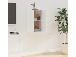 Móvel De Tv| Móvel de TV de parede 40x34,5x60 cm brilhante PT703879 Branco