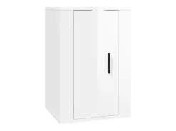 Móvel De Tv| Móvel de TV de parede 40x34,5x60 cm brilhante PT703879 Branco