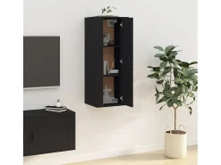 Móvel De Tv| Móvel de TV de parede 40x34,5x100 cm PT942242 Preto