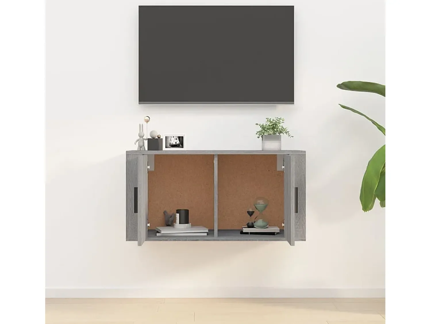 Móvel De Tv* Móvel de TV de parede 80x34,5x40 cm sonoma PT302310 Cinzento