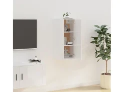 Móvel De Tv* Móvel de TV de parede 40x34,5x80 cm brilhante PT285775 Branco